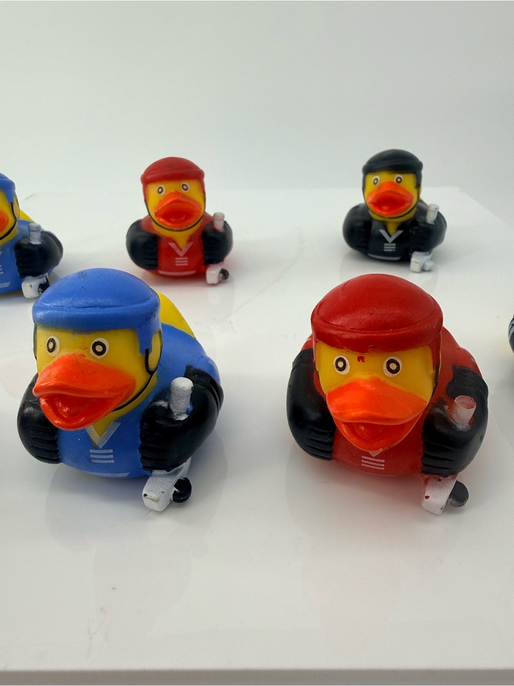 Hockey Rubber Duck Toy - Blue & Red Set